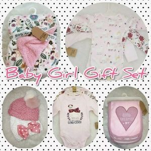 NWT Newborn Baby Girls 9 PC Gift set 0-9M